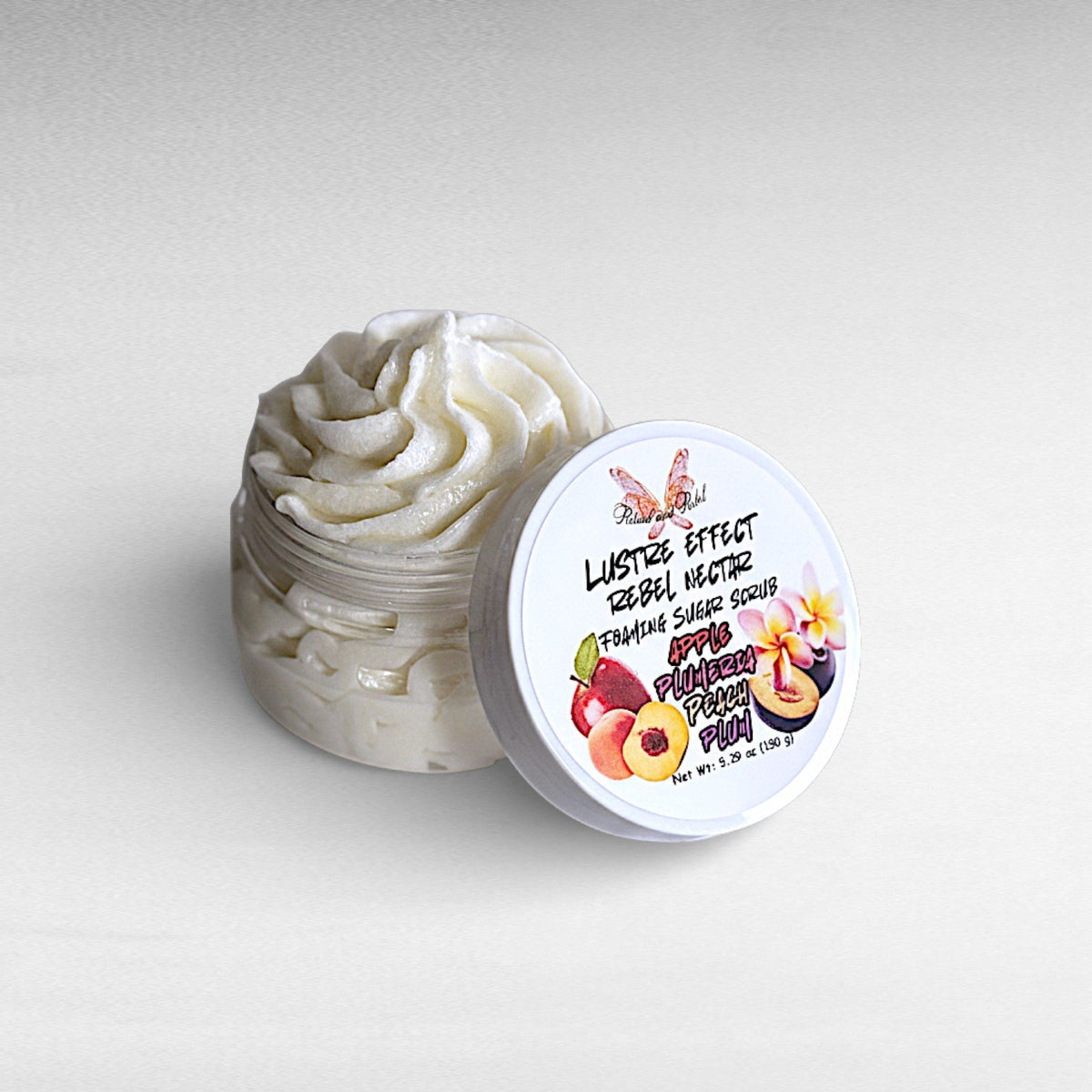 Rebel Nectar Foaming Sugar Scrub - Peach, Apple, Plumeria, and Plum