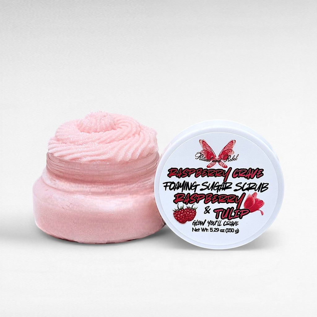 Raspberry Crave Foaming Sugar Scrub - Raspberry & Tulip