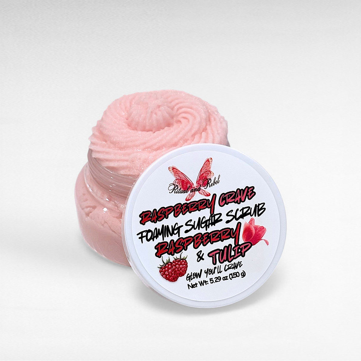 Raspberry Crave Foaming Sugar Scrub - Raspberry & Tulip