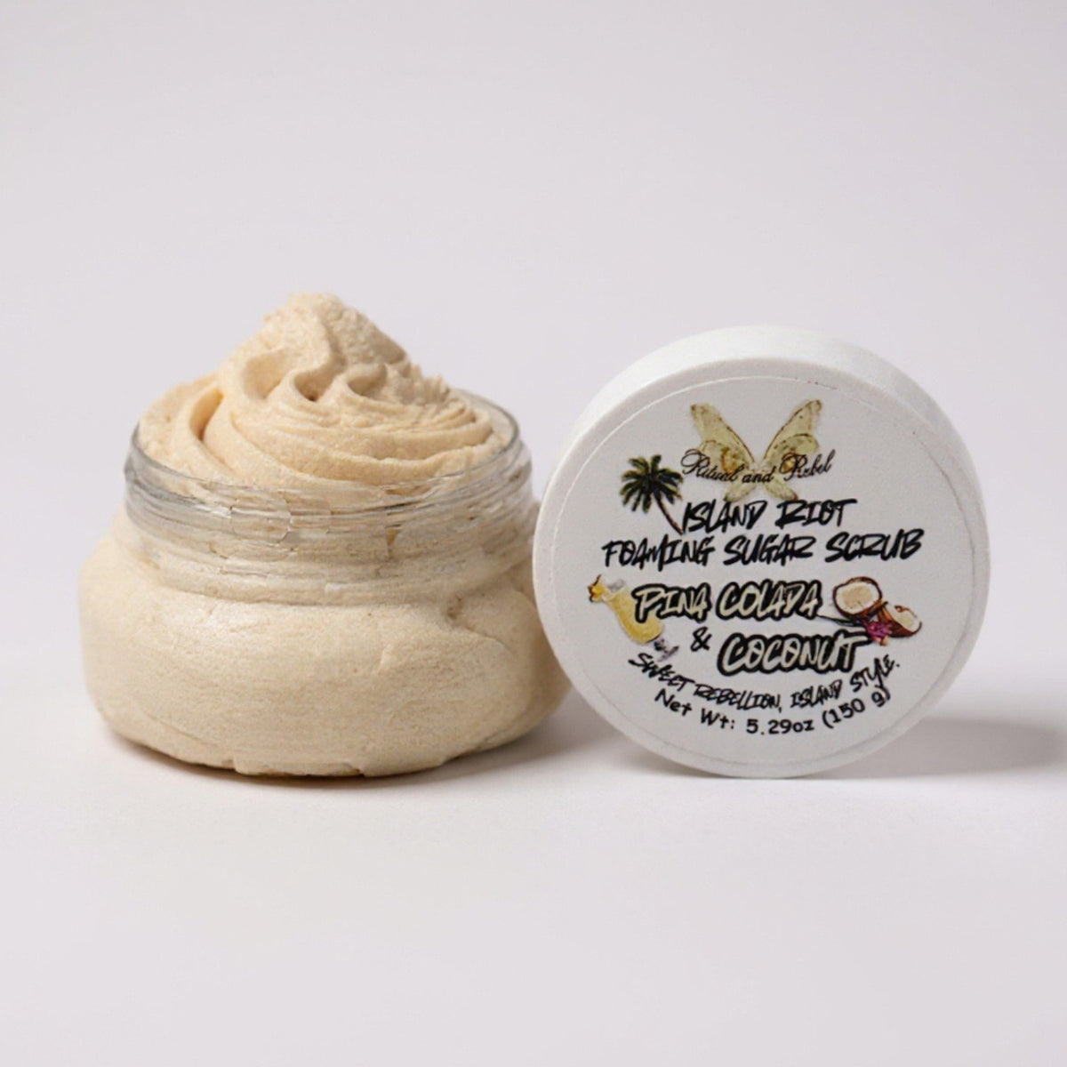 Island Riot Foaming Sugar Scrub - Pina Colada & Coconut