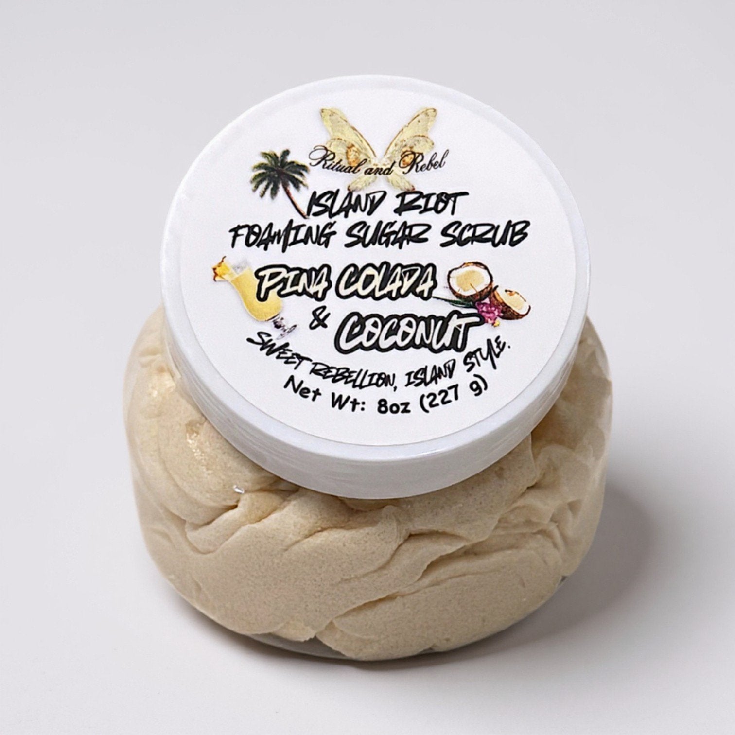Island Riot Foaming Sugar Scrub - Pina Colada & Coconut