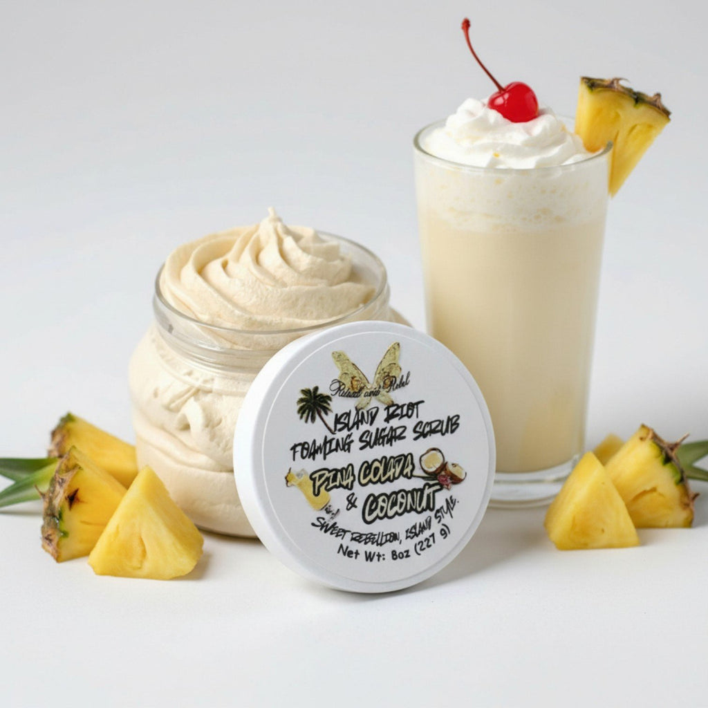 Island Riot Foaming Sugar Scrub - Pina Colada & Coconut
