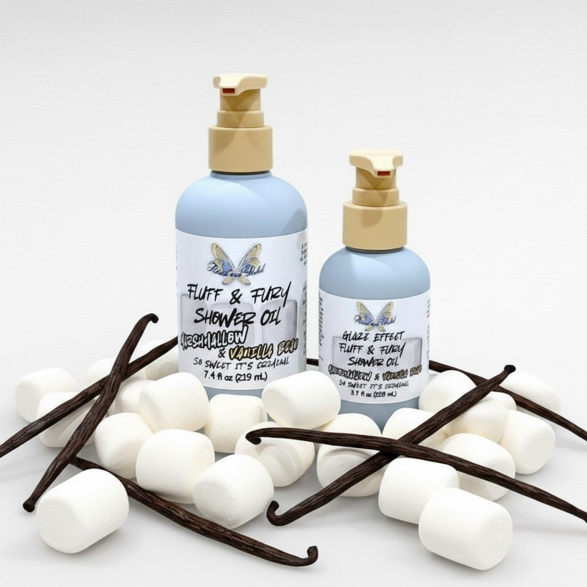 Fluff & Fury Shower Oil - Marshmallow & Vanilla Bean