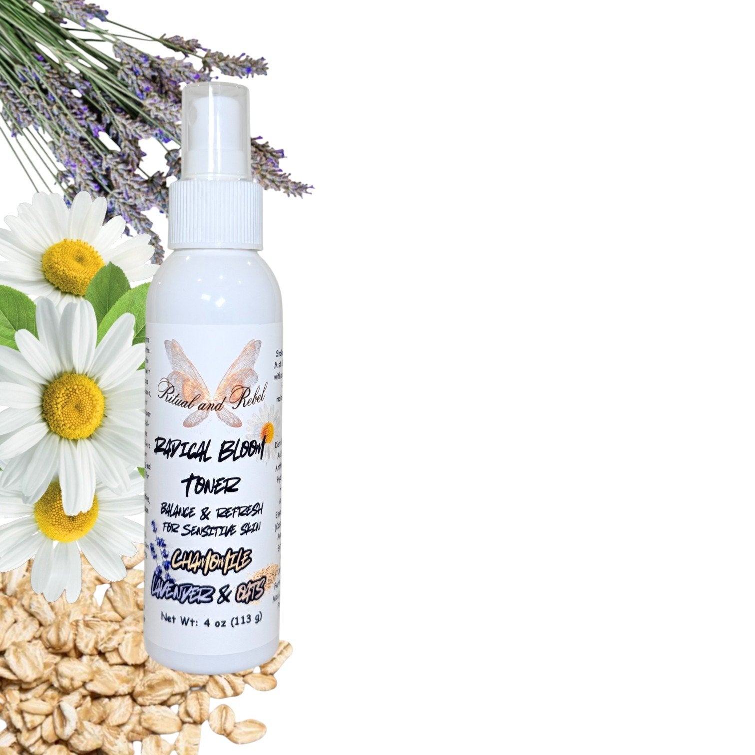 Radical Bloom Toner (extremely sensitive /reactive skin) - Chamomile, Lavender and Oats