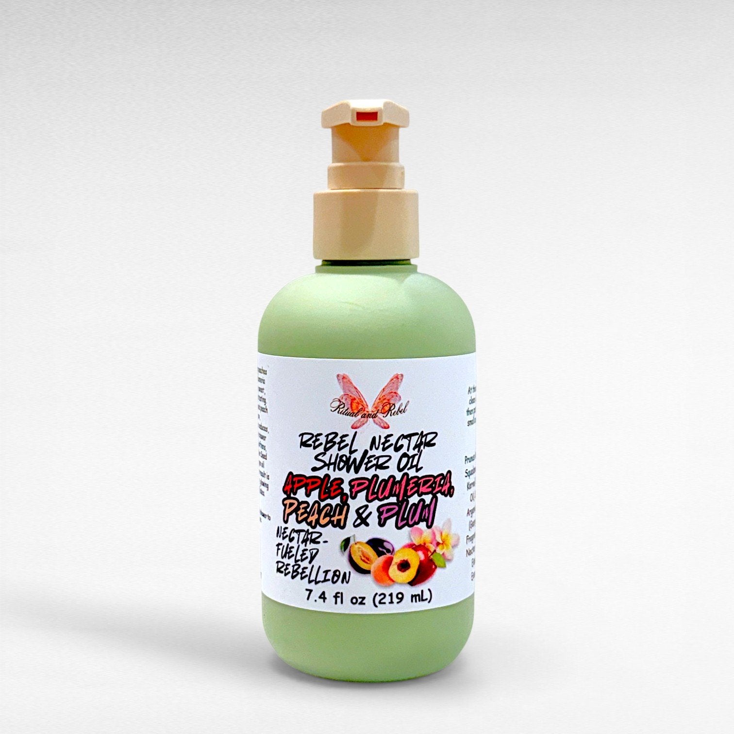Rebel Nectar Shower Oil - Peach, Red Apple, Plumeria, Plum Nectar