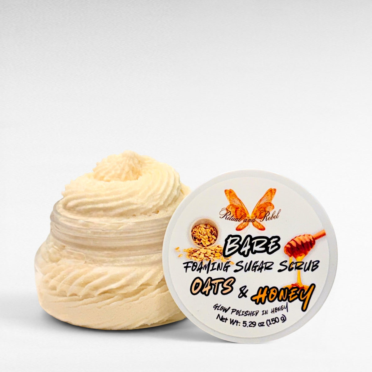 Bare Oats & Honey Foaming Sugar Scrub - Oats, Honey, and Roman Chamomile