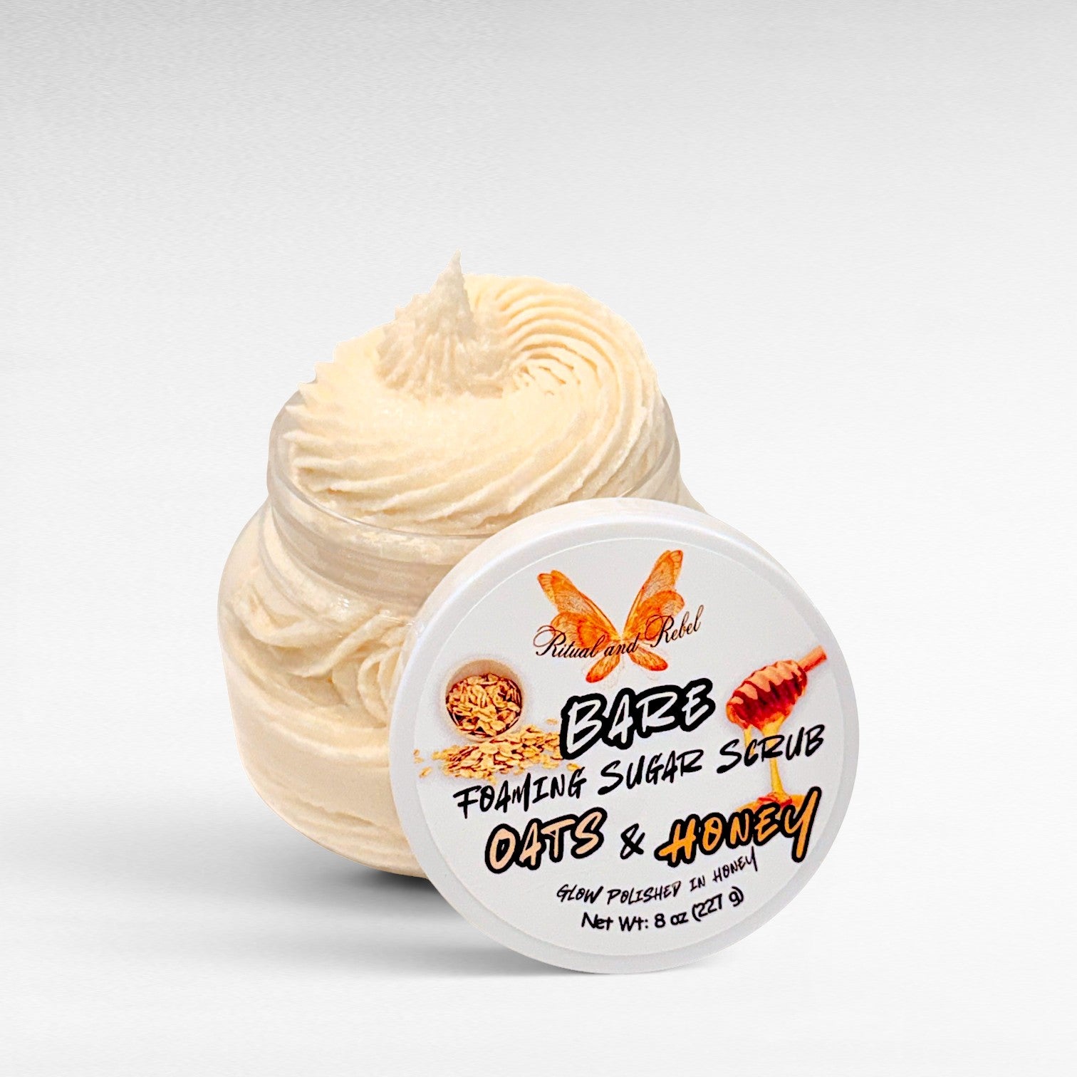 Bare Oats & Honey Foaming Sugar Scrub - Oats, Honey, and Roman Chamomile