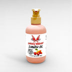 Cherry Mischief Body Oil by Ritual and Rebel pink bottle with beige pump 7.4 fl oz
