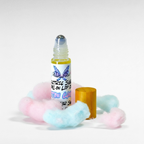 Electric Sugar cotton candy roll-on lip oil by Ritual and Rebel with glossy pink candy-inspired aesthetic on a white background