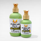 Honeysuckle Havoc Body Oil by Ritual and Rebel green bottle with beige pump  3.7 and .4 fl oz