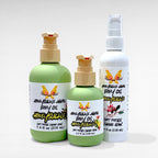 Honeysuckle Havoc Body Oil by Ritual and Rebel 2 green bottles with pumps 7.4 and 3.7 fl oz and one white bottle with serum pump 4 fl oz
