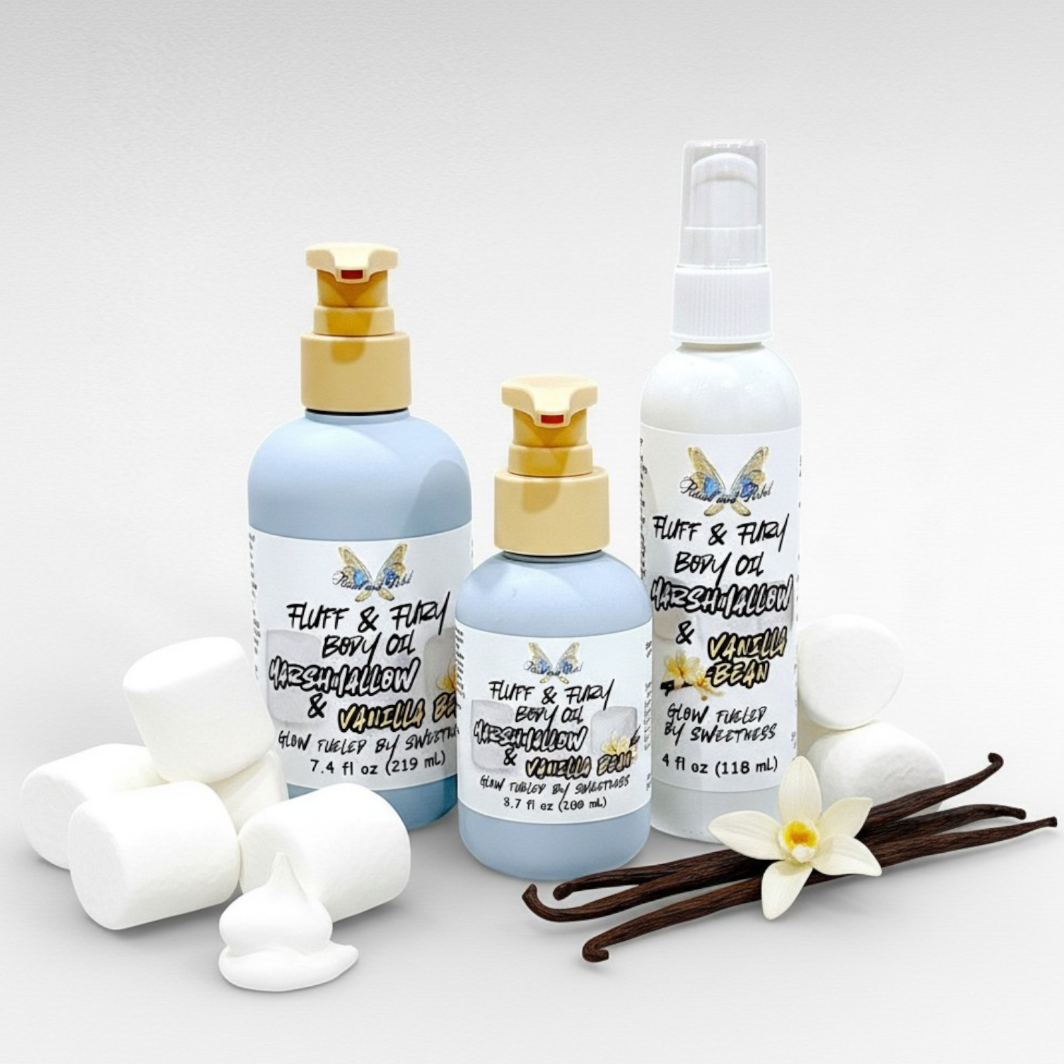 Fluff & Fury Body Oil  - Marshmallow & Vanilla Bean