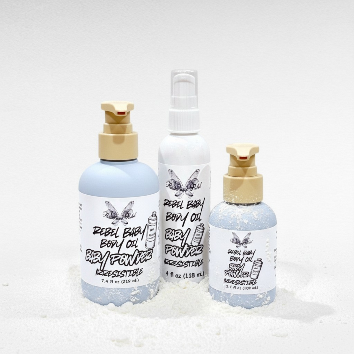 Rebel Baby Body Oil by Ritual and Rebel 3 bottles with pumps