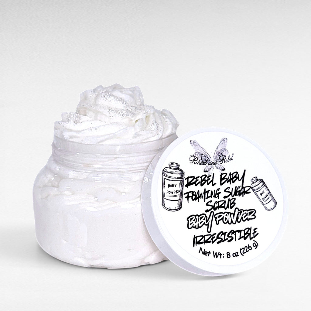 Rebel Baby Foaming Sugar Scrub - Baby Powder