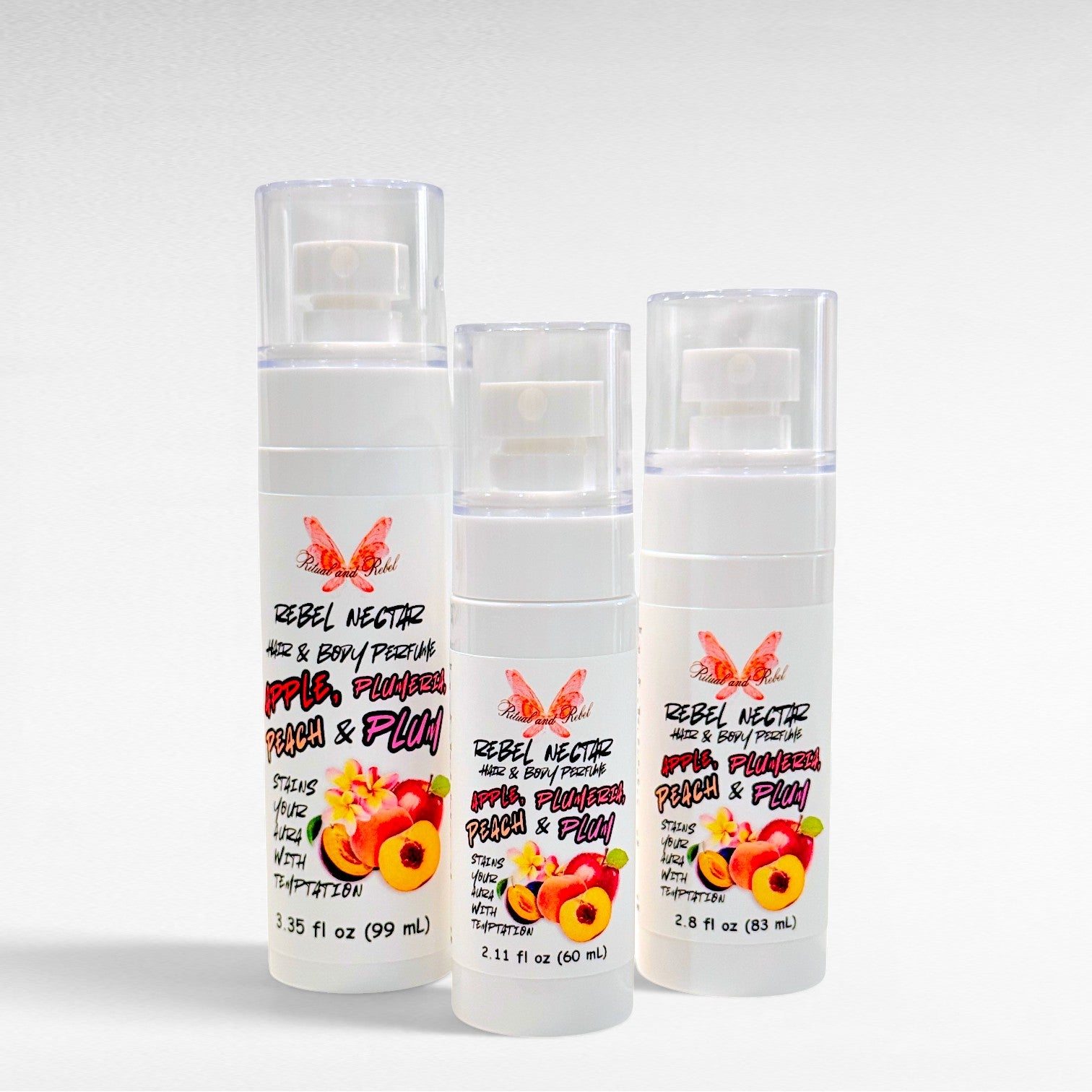 Rebel Nectar Hair & Body Perfume - Peach, Red Apple, Plumeria & Plum Nectar
