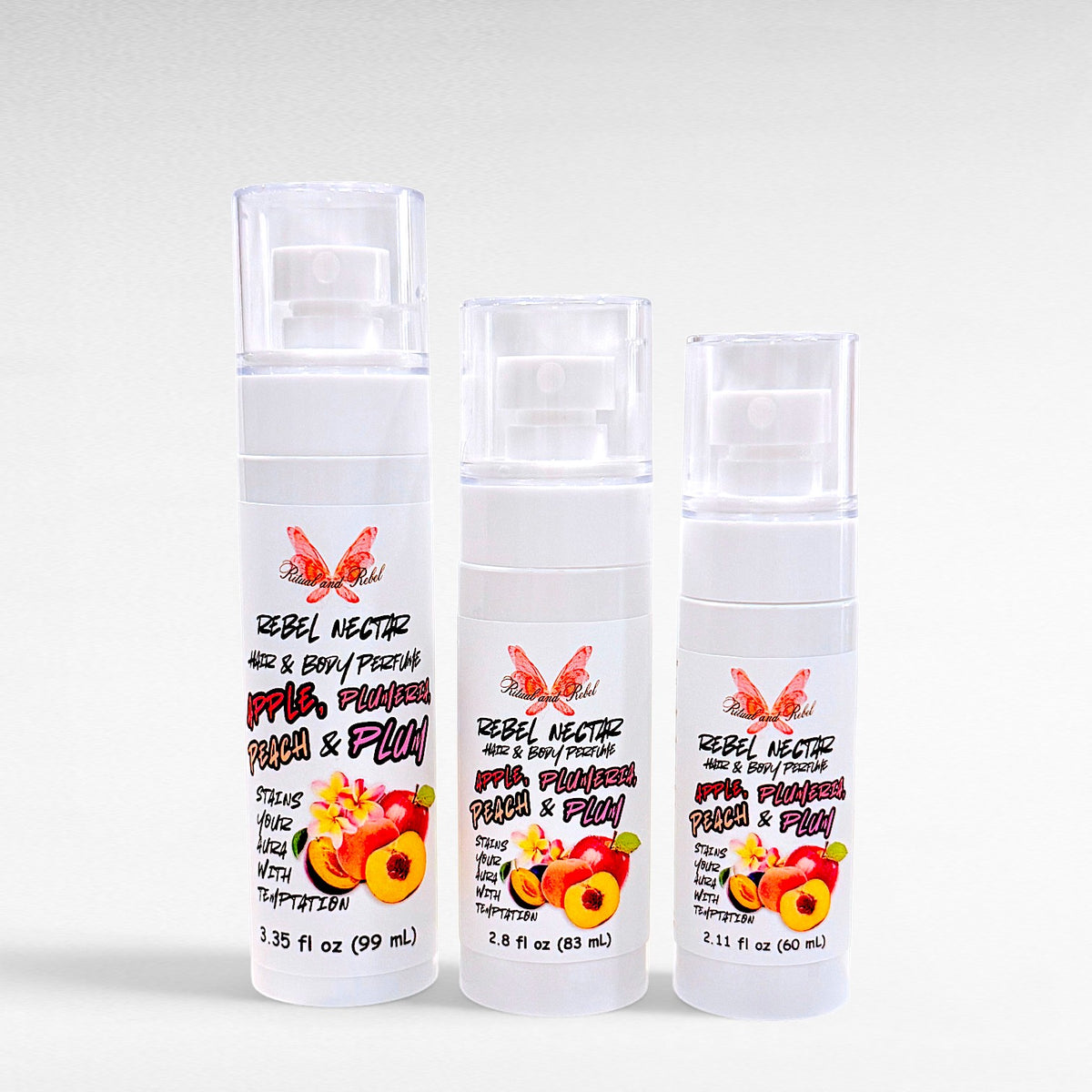 Rebel Nectar Hair & Body Perfume - Peach, Red Apple, Plumeria & Plum Nectar