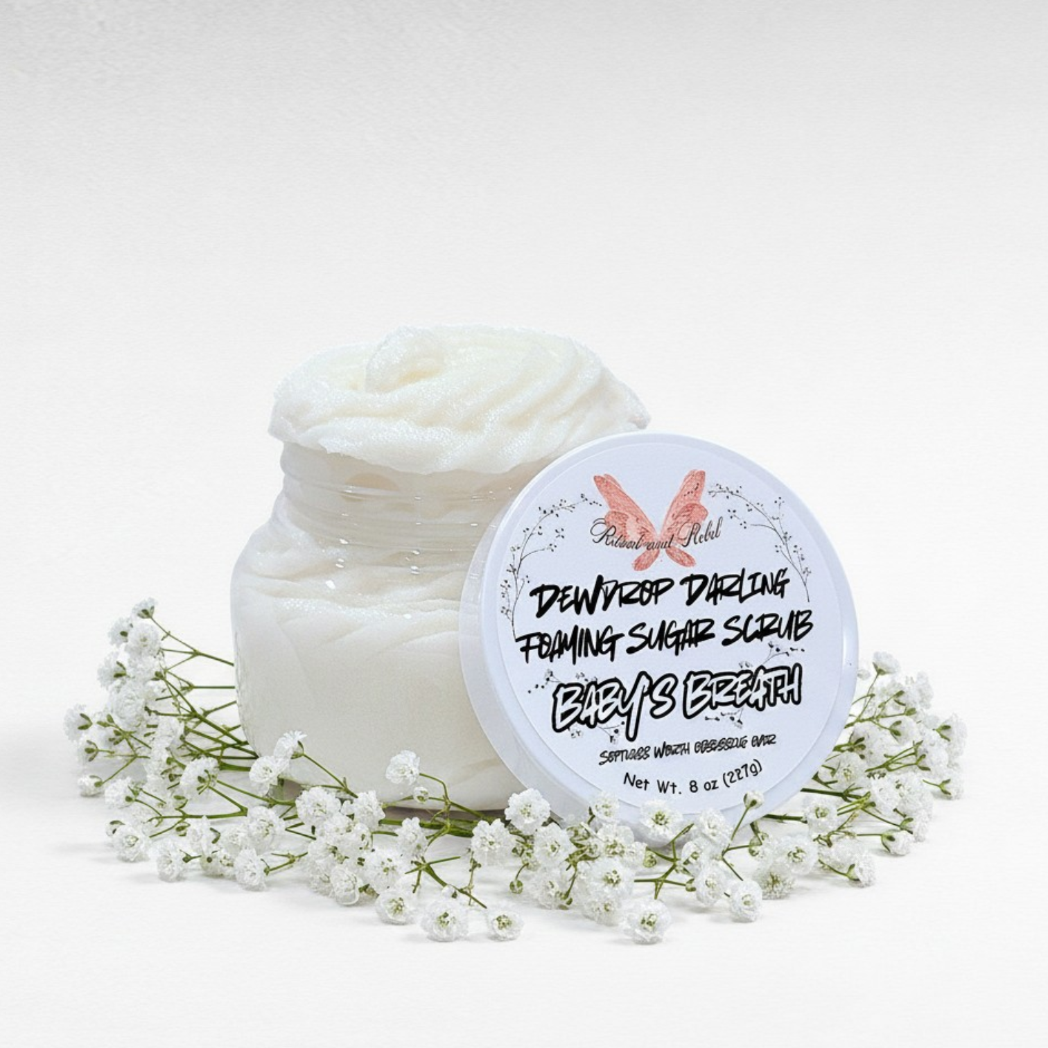 Dewdrop Darling Foaming Sugar Scrub - Baby's Breath