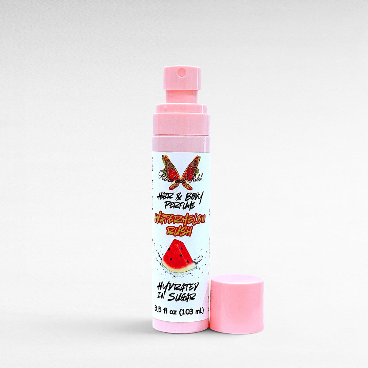 Watermelon Rush Hair & Body Perfume by Ritual and Rebel 3.5 oz pink spray bottle with cap