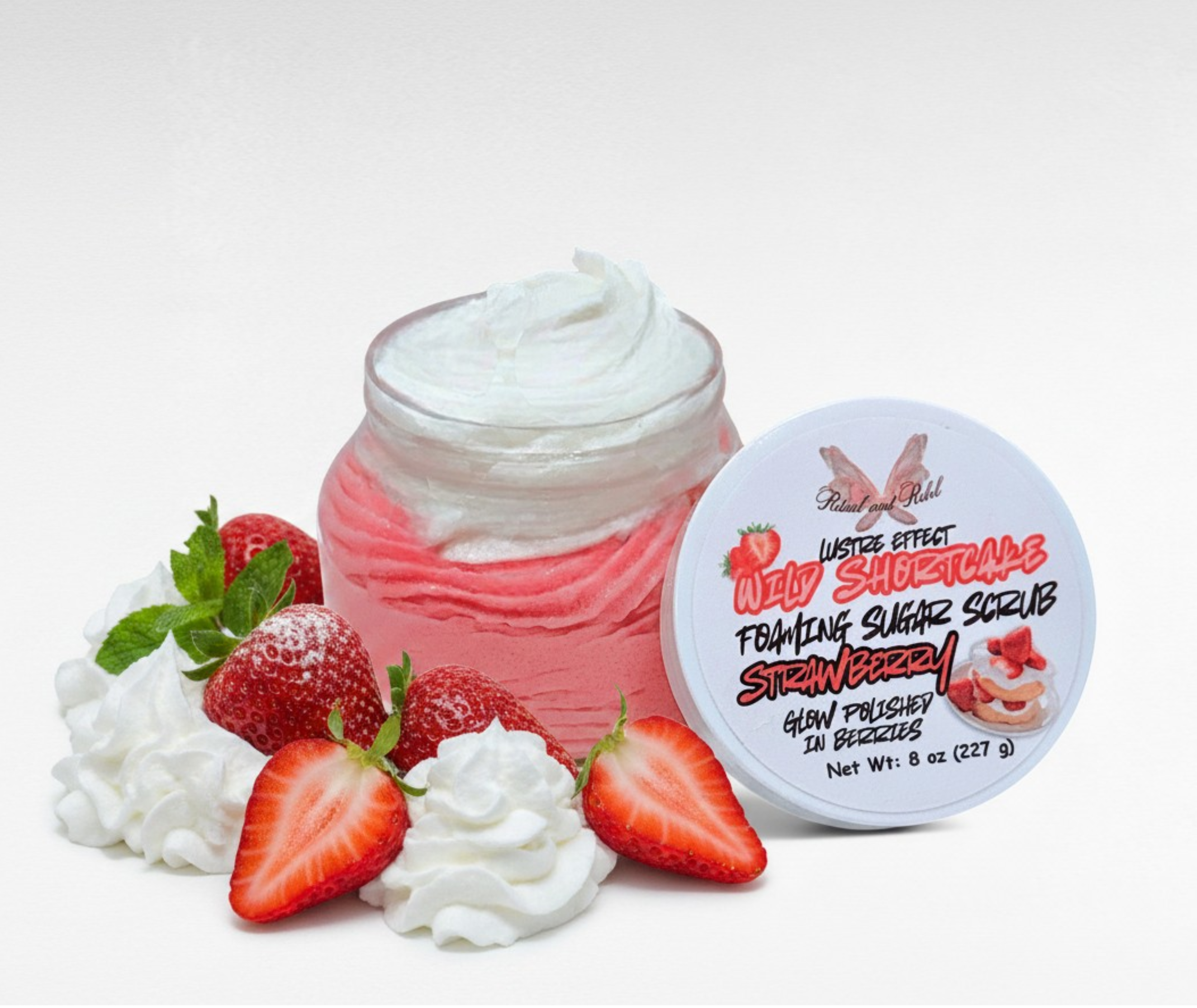 Lustre Effect Wild Shortcake Foaming Sugar Scrub - Strawberry Shortcake
