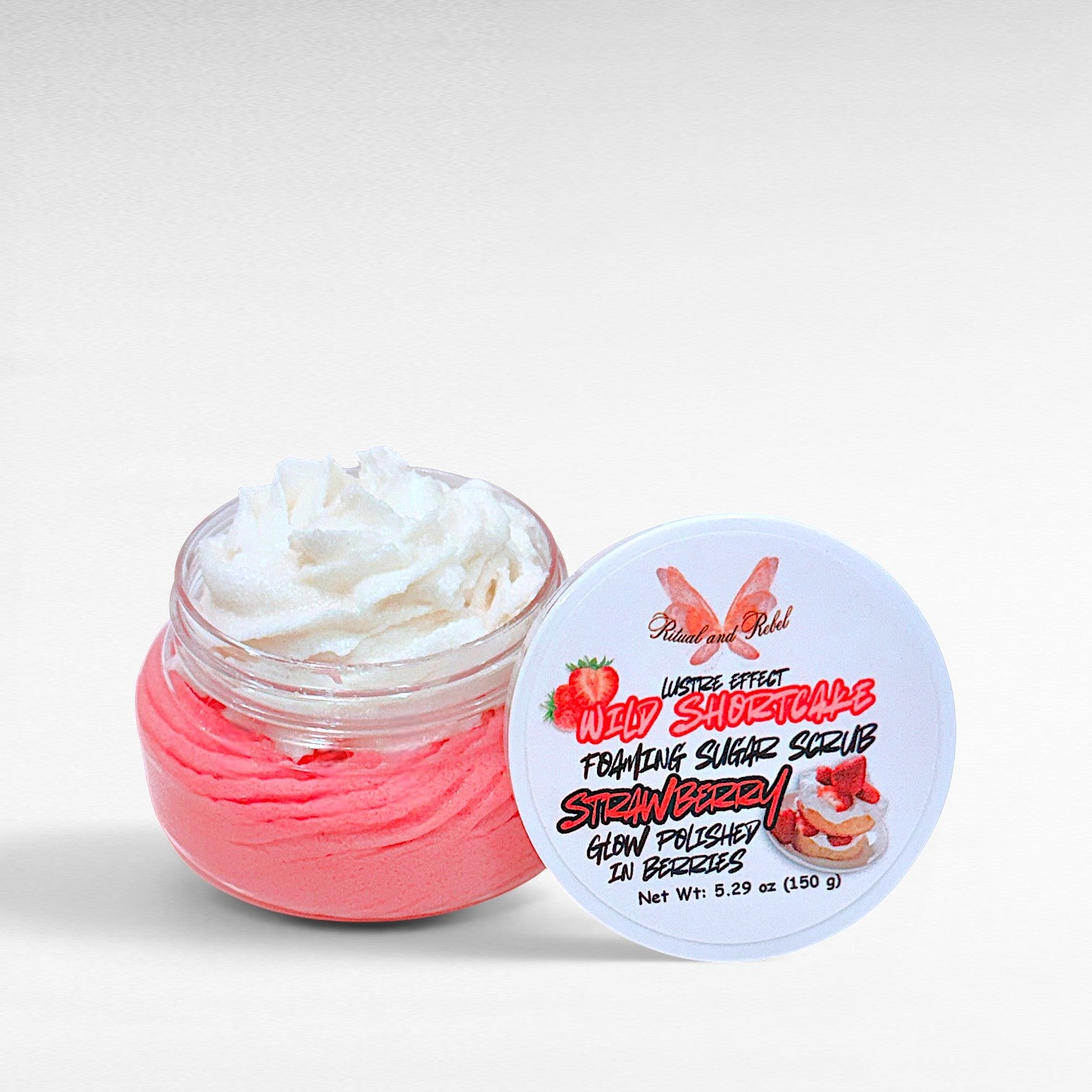 Lustre Effect Wild Shortcake Foaming Sugar Scrub - Strawberry Shortcake